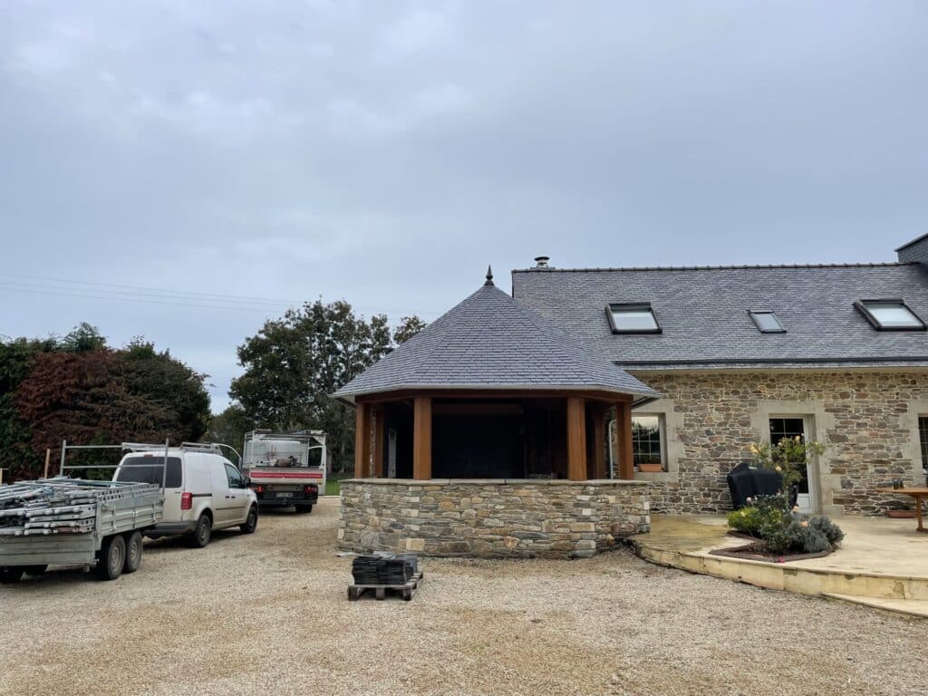 Chantier couverture ardoise epaisse K08 Plouigneau 1 - Morlaix Lannion