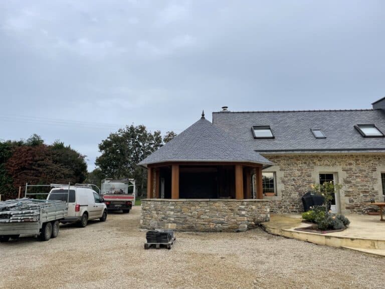 Chantier couverture ardoise epaisse K08 Plouigneau 1 - Morlaix Lannion